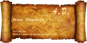 Auer Dominik névjegykártya